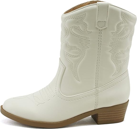 Soda RENO-2 Kids/Girls/Children Western Cowboy Pointed Toe Low Heel Ankle Boots