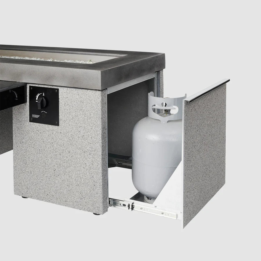 Outdoor Greatroom Company Black Uptown Linear Gas Fire Pit Table with Direct Spark Ignition - Propane Gas