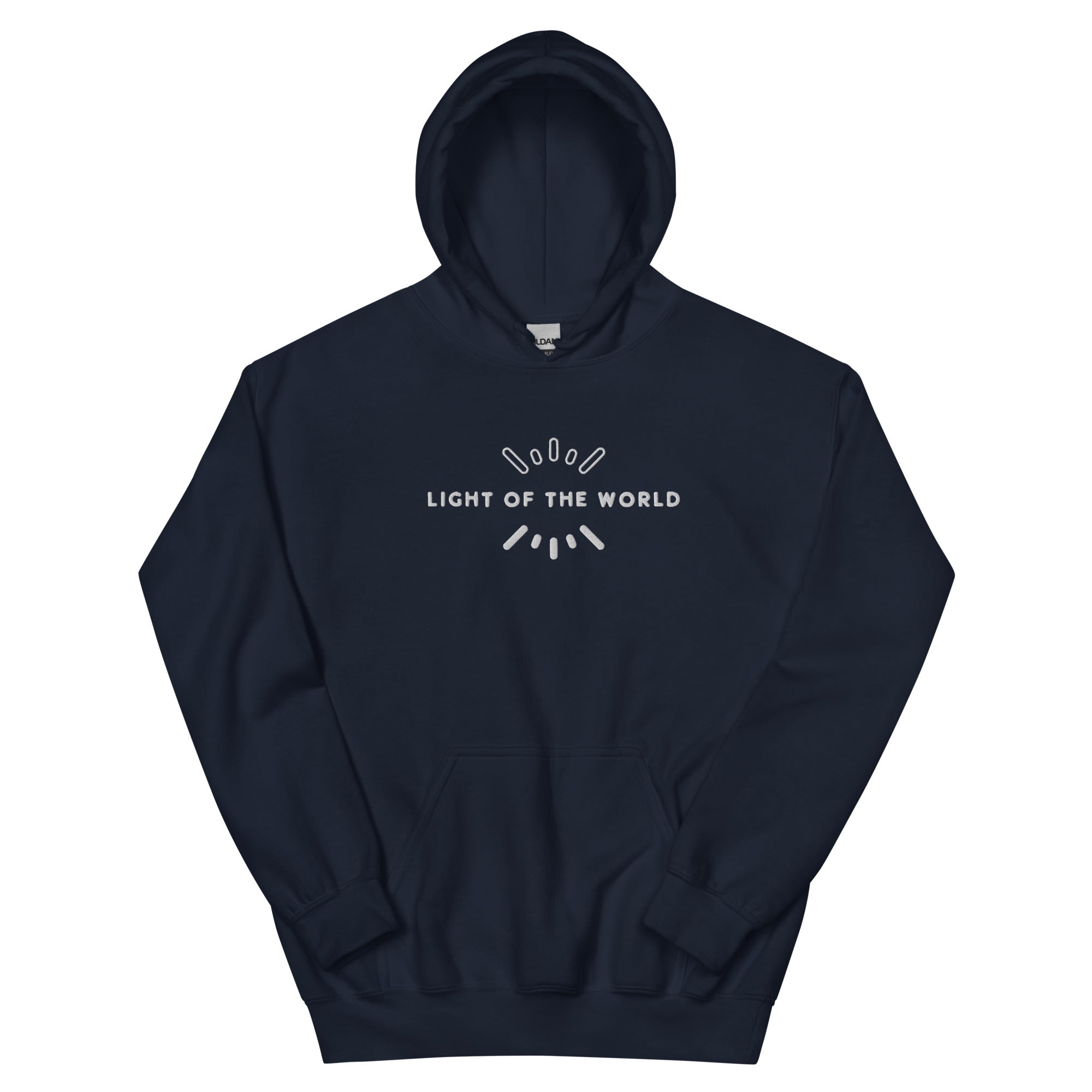 Embroidered Light of the World Christian Hoodie