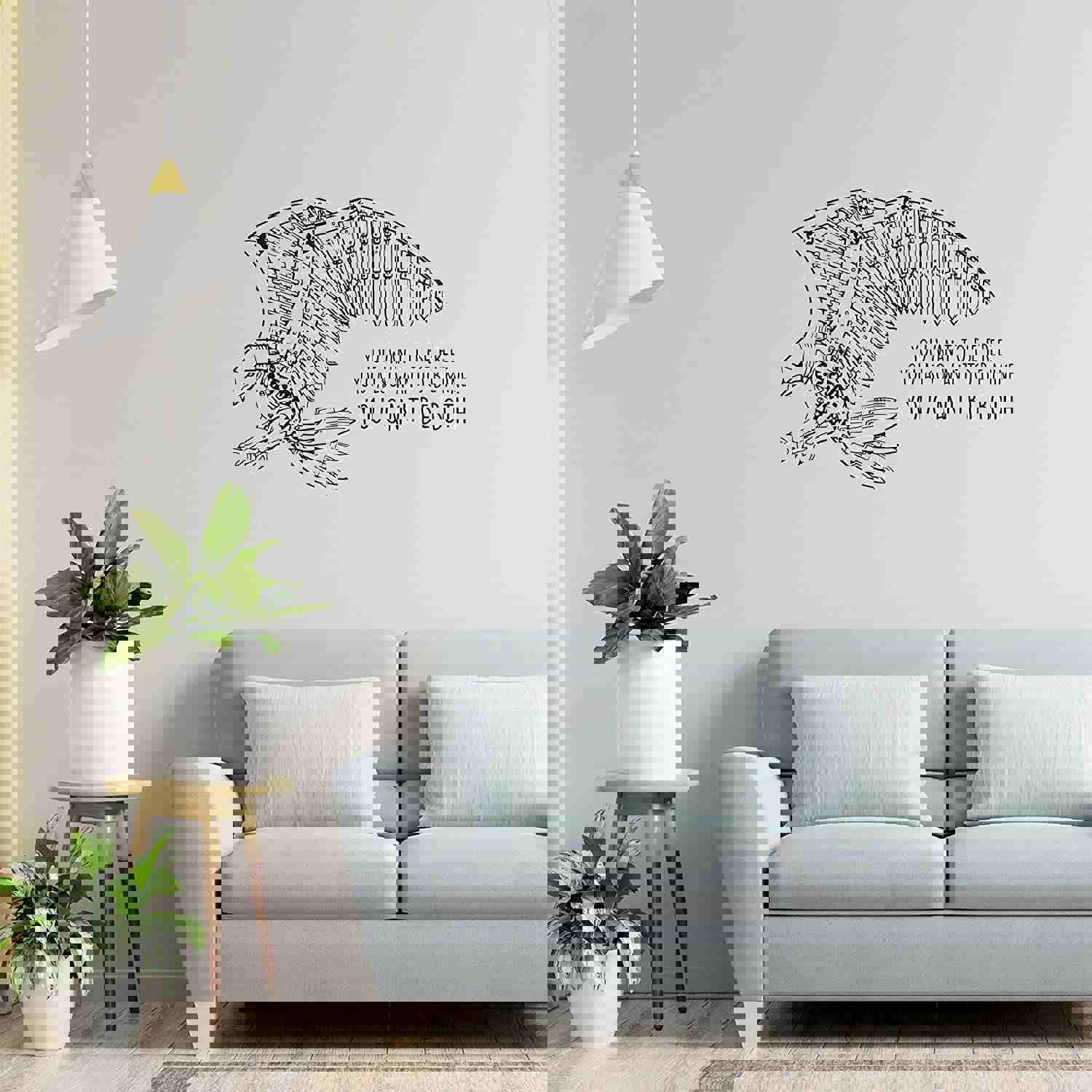Animal Life Quote Vinyl Wall Sticker Decal - Be Free Eagle Bird Motivation Quote