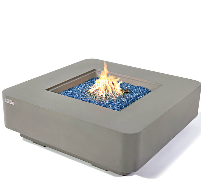 Elementi Plus Lucrene Square Concrete Fire Pit Table - OFG419LG
