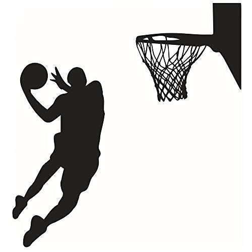 DNVEN 22x43 Inches Vinyl Basketball Players Slam Dunk Wall Decals Stickers for Kids Teens Rooms