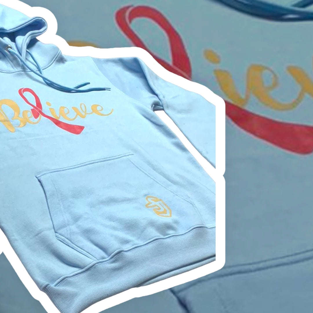 ProSway Baby Blue Believe Hoodie - Breast Cancer Awareness
