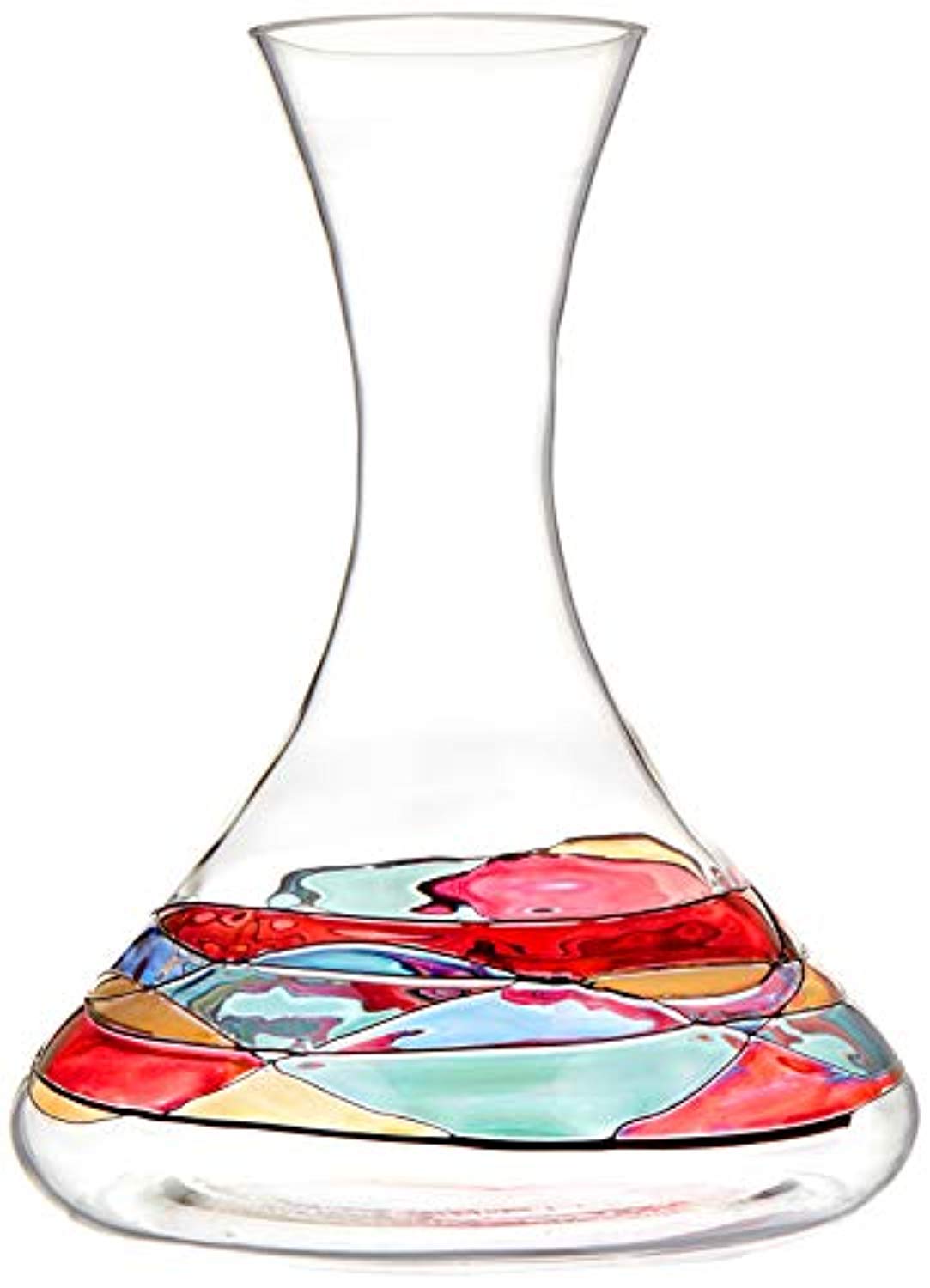 Magnificent Wine Decanter - Red Line Colorful Hand Painted