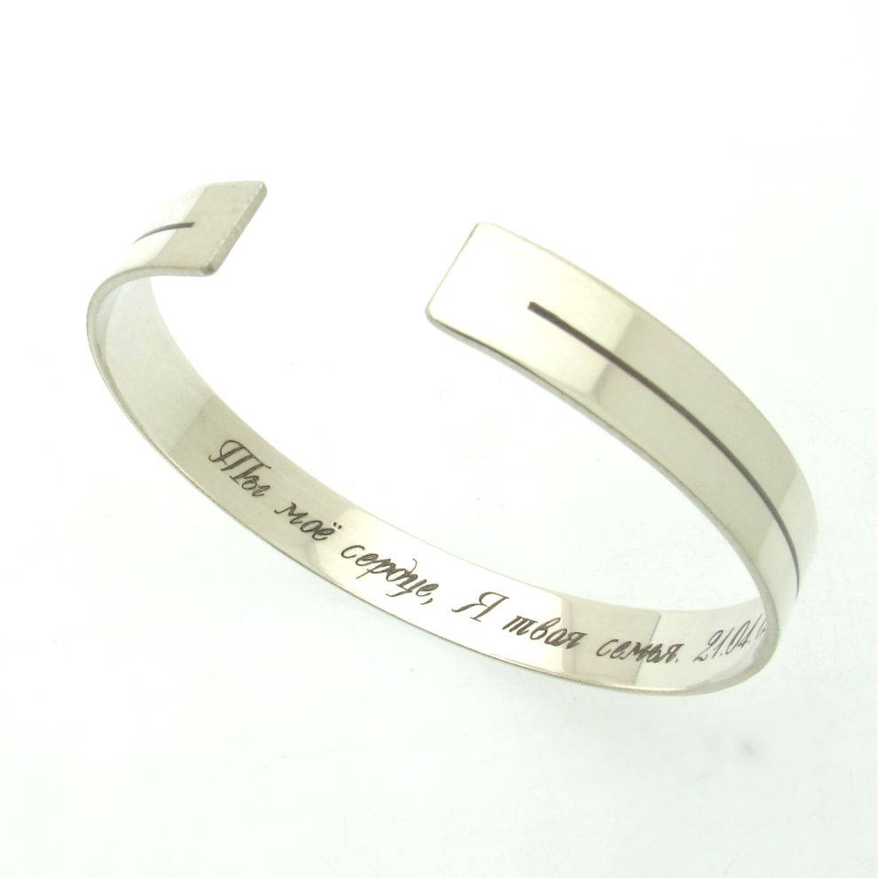 Thin Blue Line Sterling Silver Cuff Bracelet - Adjustable Police Officer Gift