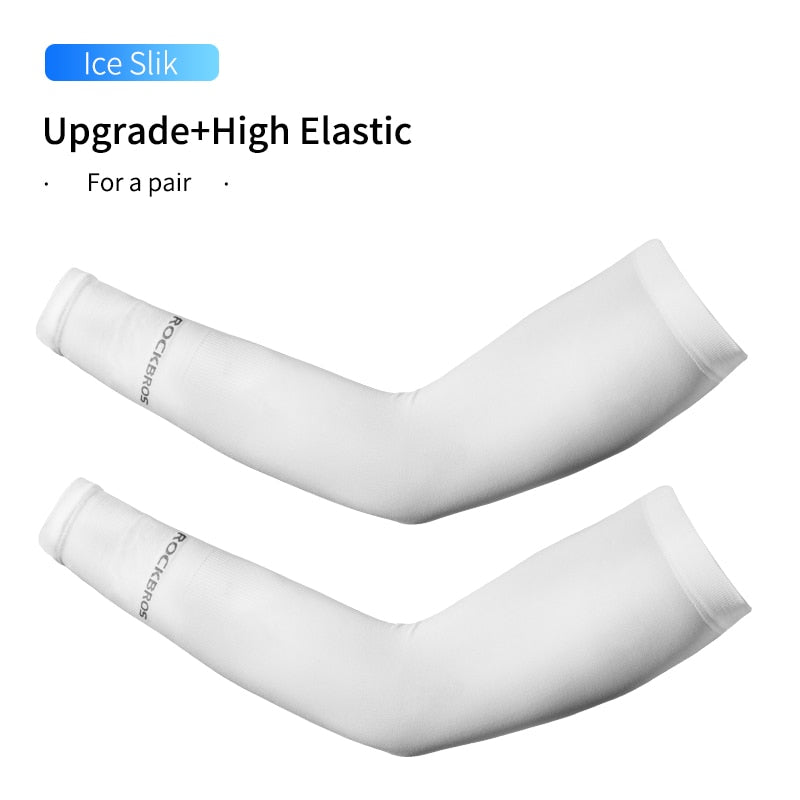 ROCKBROS Ice Silk Arm Sleeves for UV Protection in Cycling, Running, and Outdoor Sports