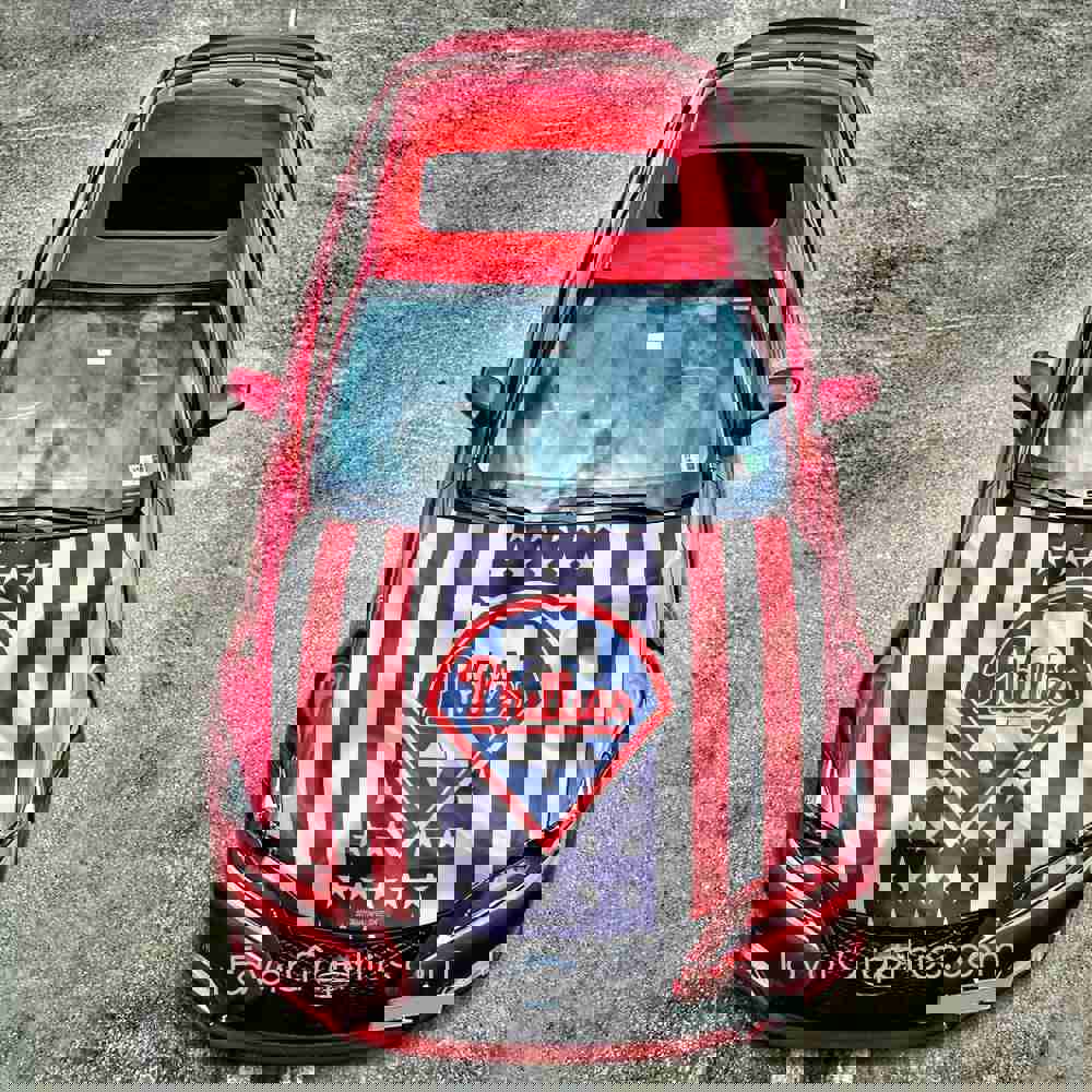 Philadelphia Phillies Itasha Car Vinyl Hood Wrap Decal Sticker