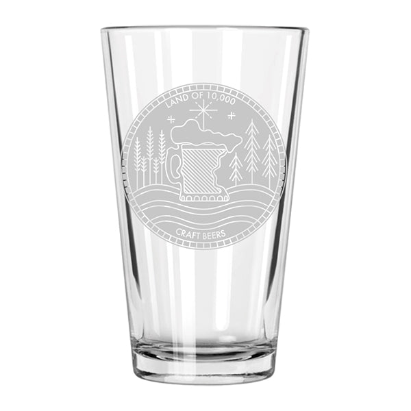 Land of 10K Craft Beers Pint Glass - 16 oz Dishwasher Safe Beer Glass