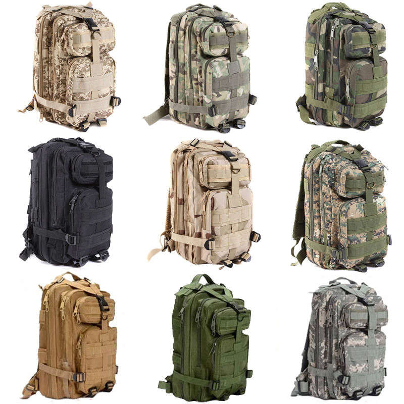 Large Capacity 30L Hiking Camping Bag Army Military Tactical Trekking Rucksack Backpack Camo Storage Bag