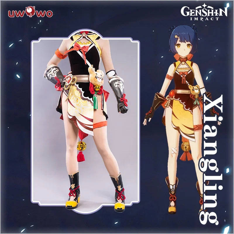 UWOWO Xiangling Cosplay Costume for Genshin Impact Fans - Available in Sizes S-3XL