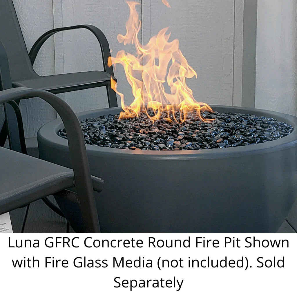 The Outdoor Plus - Luna GFRC Concrete Round Liquid Propane Fire Pit 30