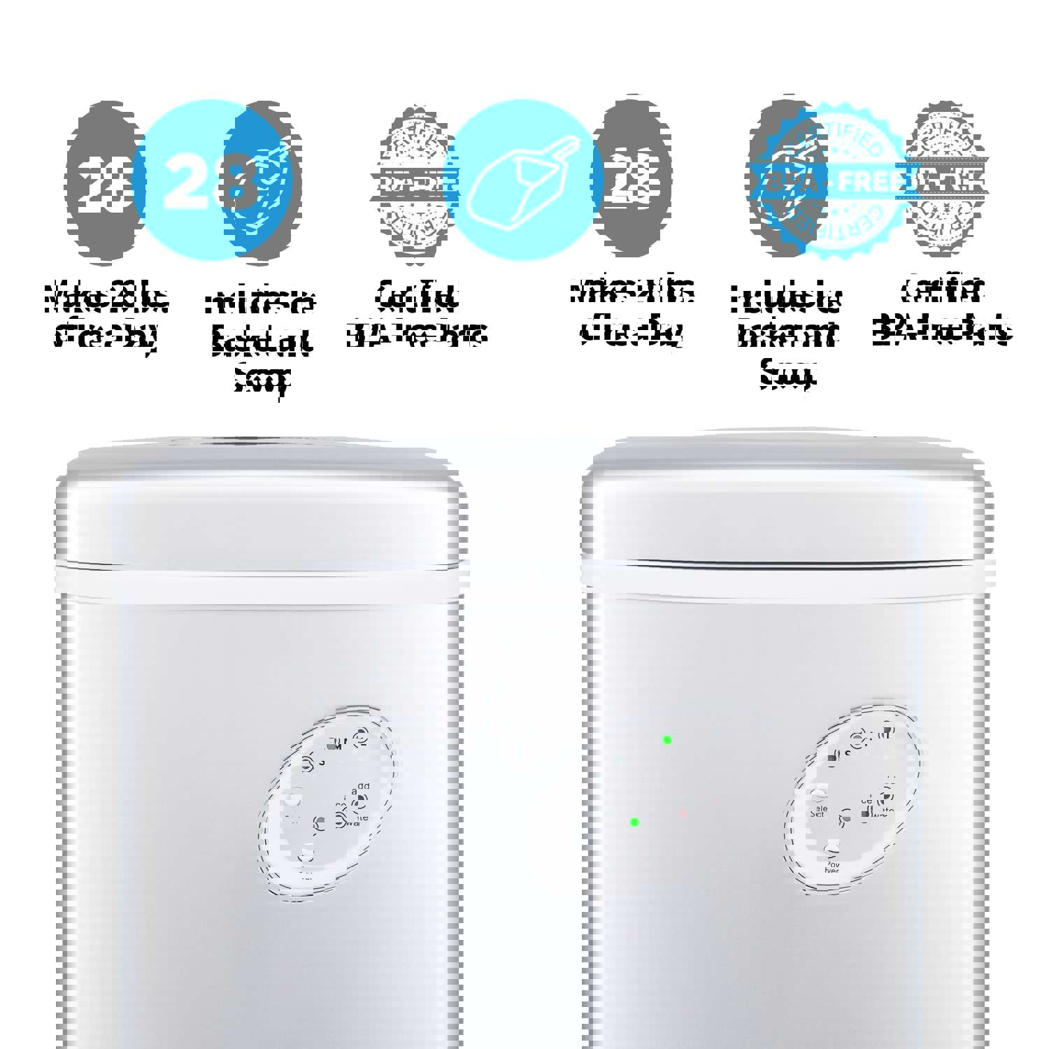 Newair Countertop Ice Maker, 28 lbs. Daily Output, 3 Ice Sizes, BPA-Free