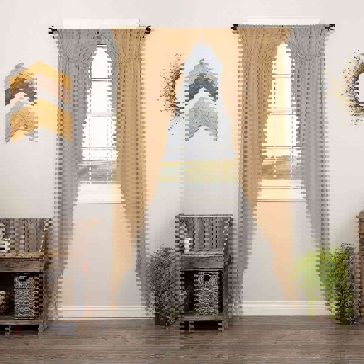 Tobacco Cloth Rustic Sheer Long Prairie Curtain