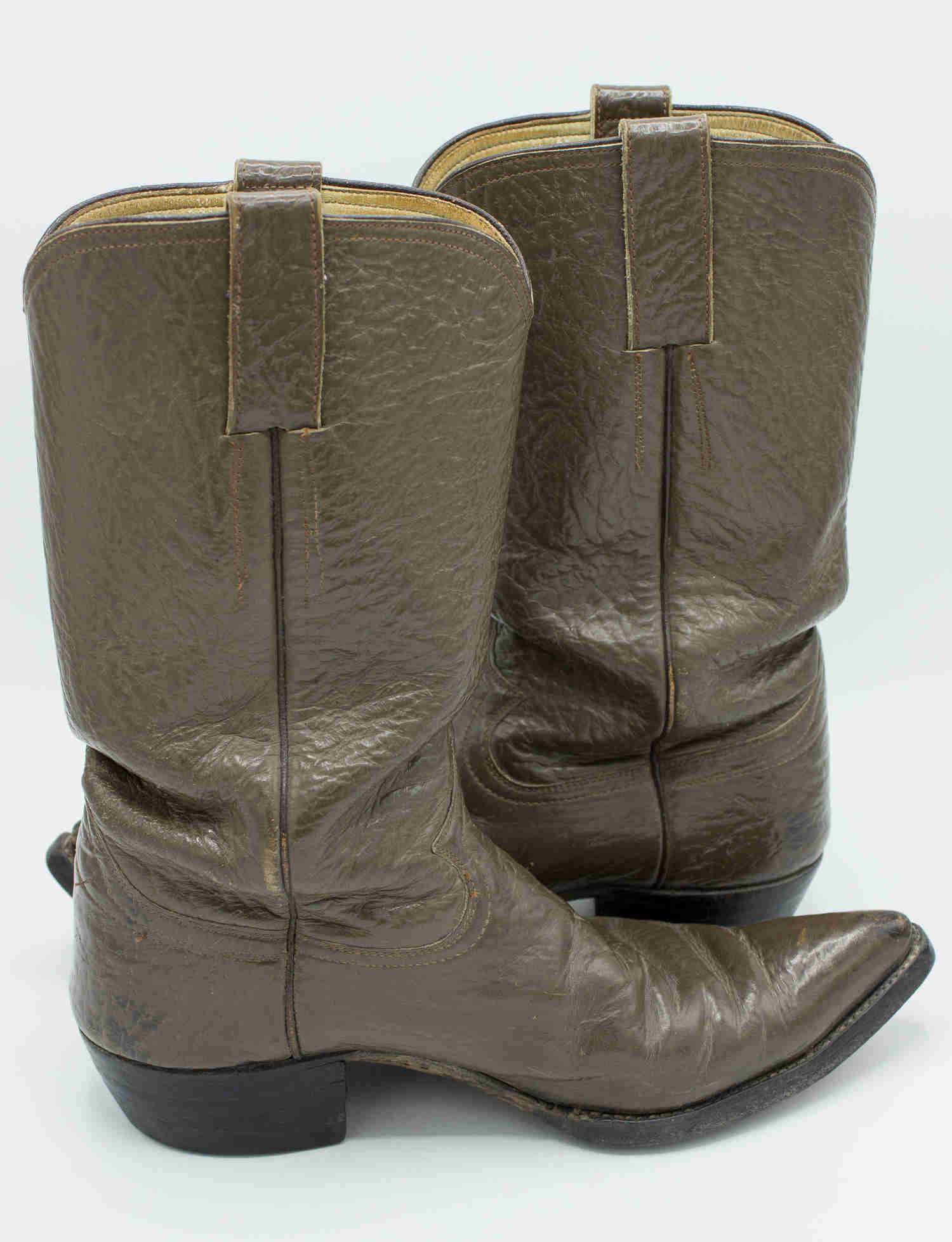 Vintage 60s Acme Brown Pointed Toe Cowboy Boots for Men - Size 8D