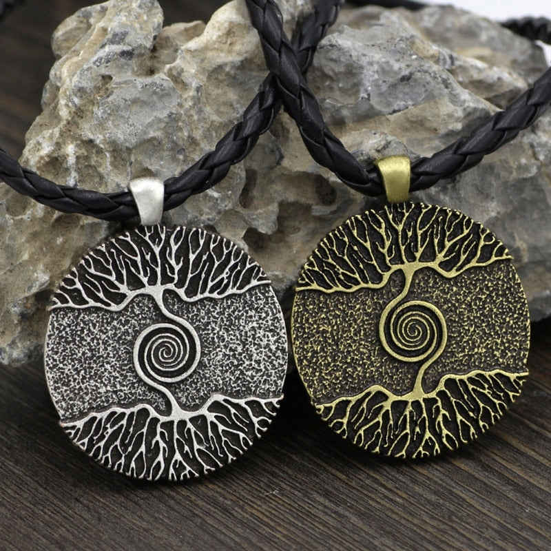 Vikings Amulet The Tree of Life Nordic Talisman Pendant Necklace Chain Necklace