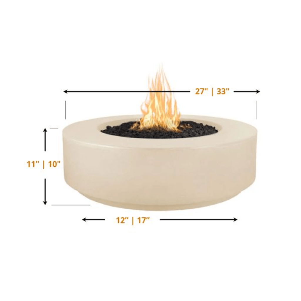 The Outdoor Plus - Occasional Height Florence GFRC Concrete Round Liquid Propane Fire Pit 42