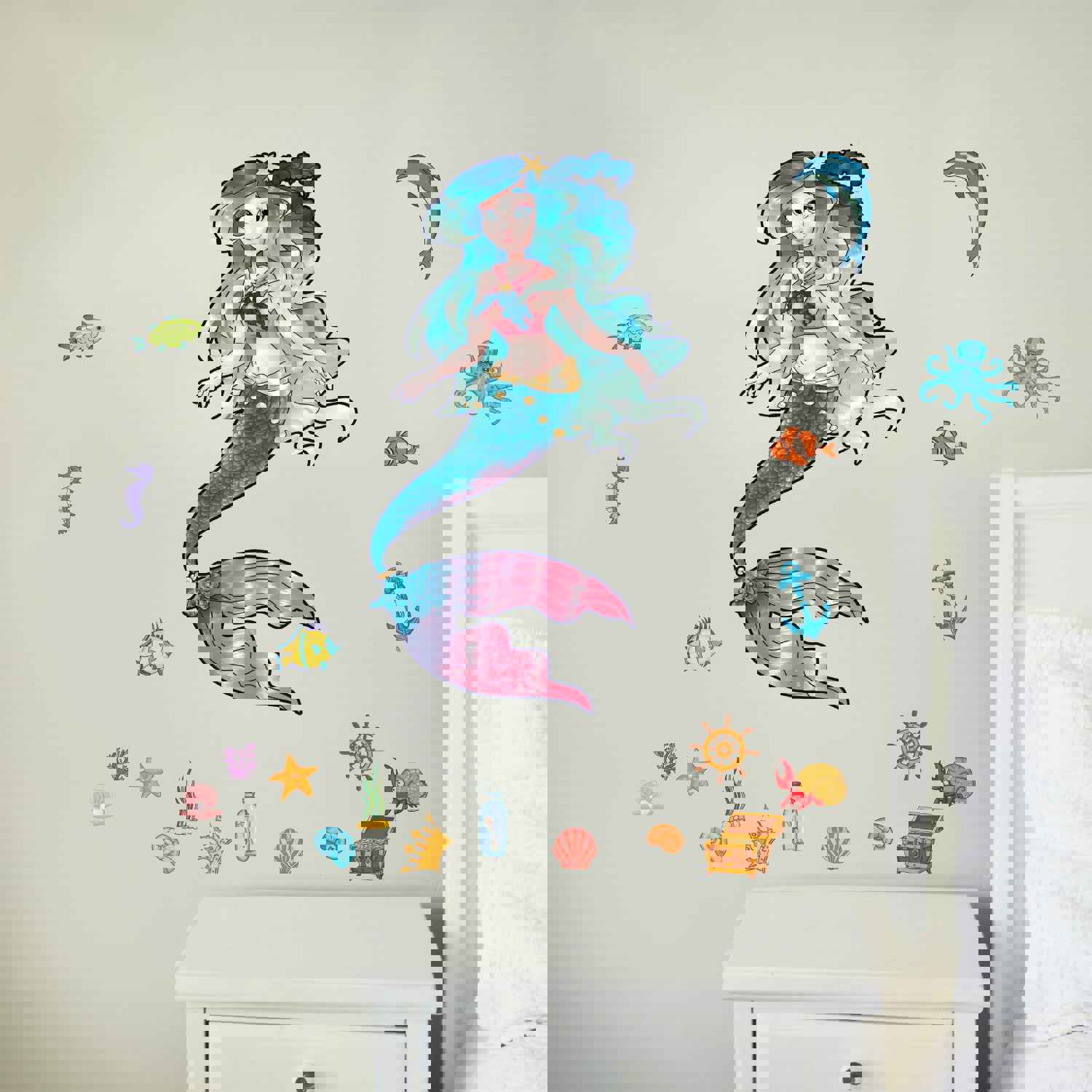 Mermaid Interactive Wall Decal for Kids' Room