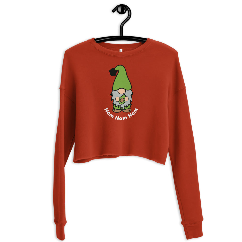 Gnome Avocado Crop Sweatshirt