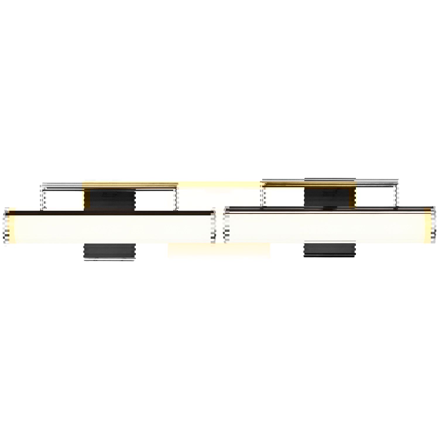 SATCO/NUVO Solano Medium Vanity LED Light in Black and Brushed Brass Finish with White Acrylic Lens