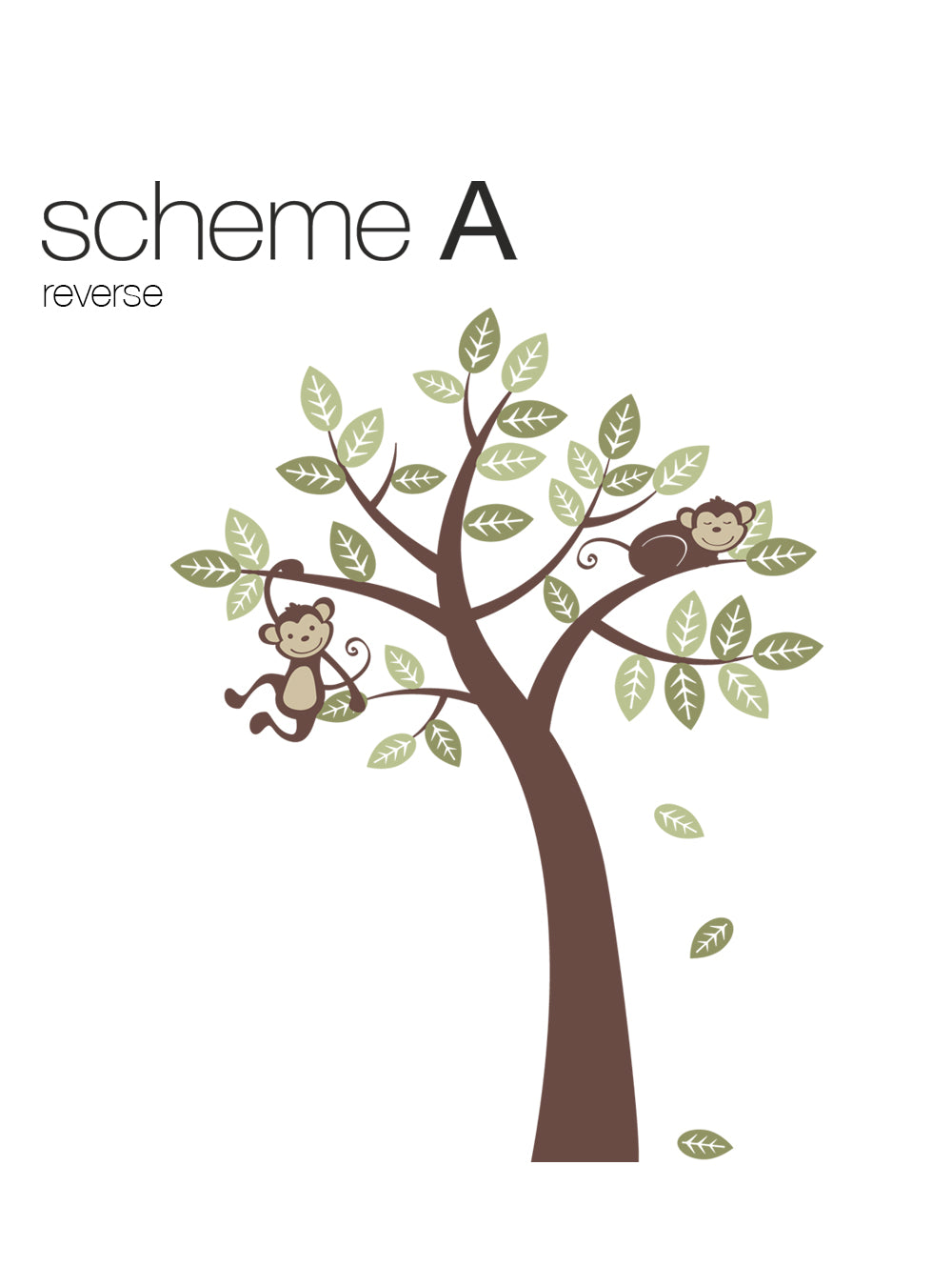 Tree Wall Decal with Monkeys for Nursery Decor