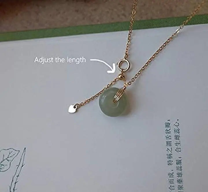Gold Filled Hetian Jade Pendant Safe Buckle Necklace for Women