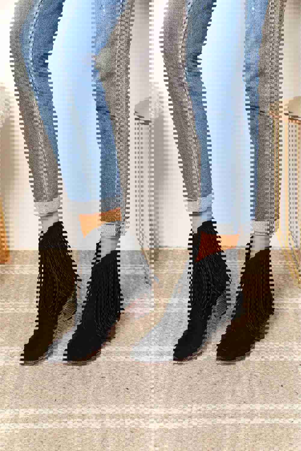 Legend Womens Fringe Cowboy Western Ankle Boots