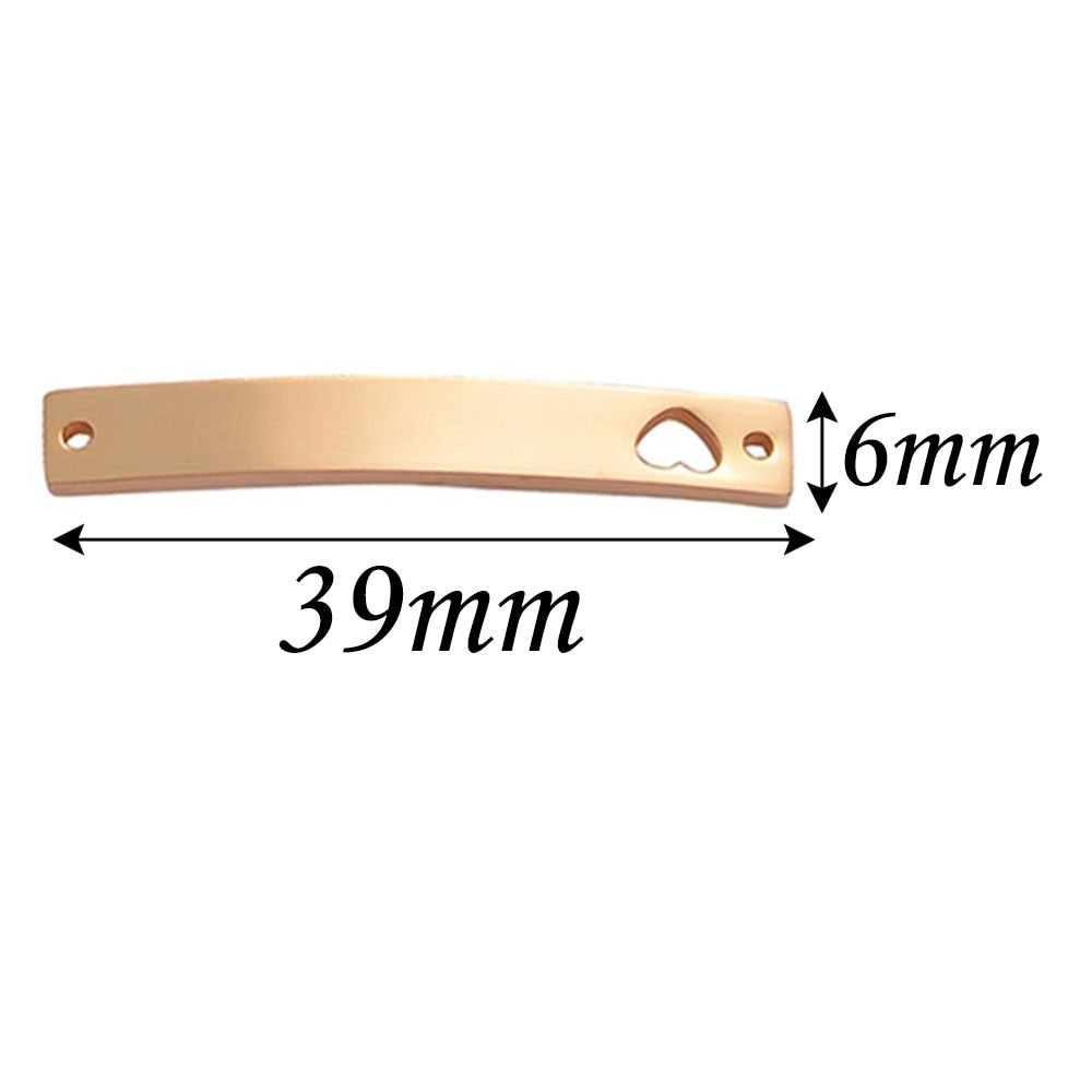 5Pcs Stainless Steel Mirror Polished Blank Bar Dog Tags Pendant for DIY Jewelry Making