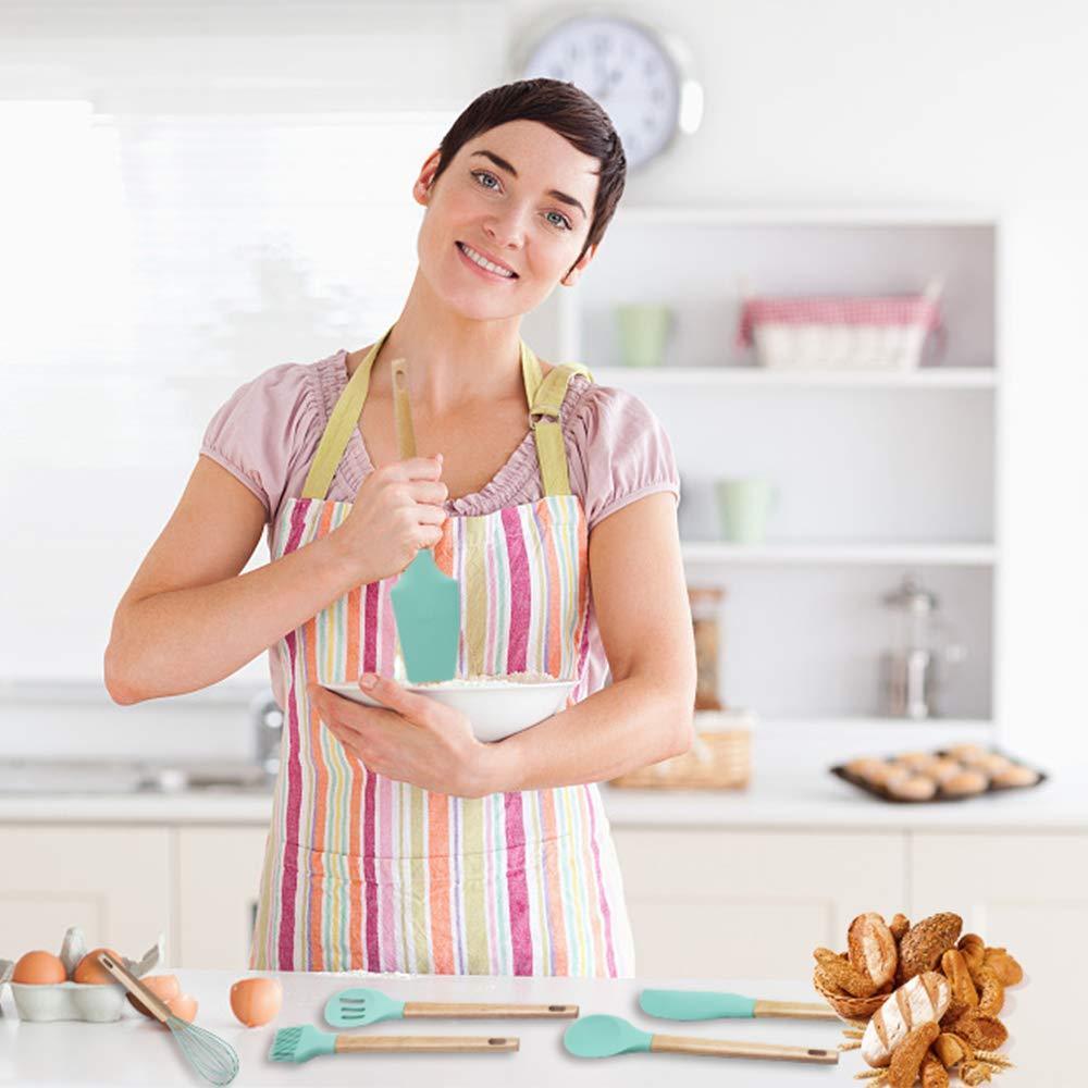 Premium Silicone Baking Utensils Set with Beech Wood Handles (6-Piece)