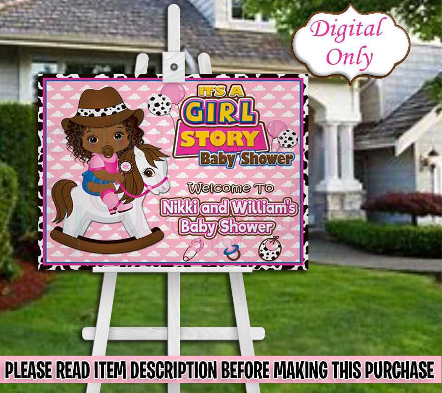 Its a Girl Story Welcome Sign - Digital Download for Baby Shower