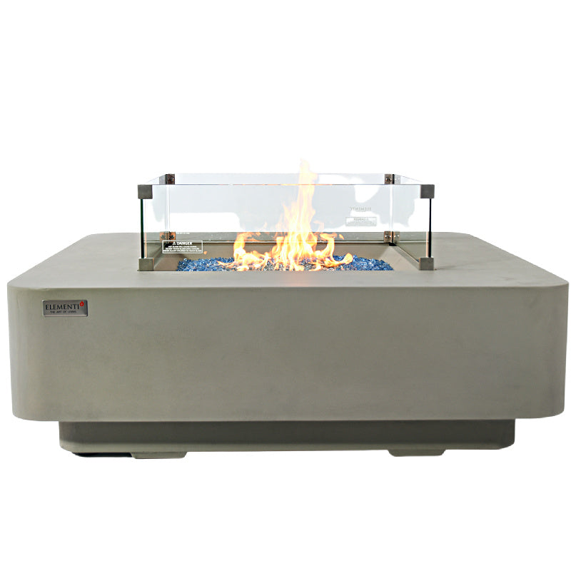 Elementi Plus Lucrene Square Concrete Fire Pit Table - OFG419LG