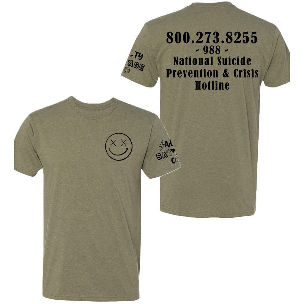 Salty Savage Unisex Mental Health Suicide Awareness Tee | National Suicide Prevention & Crisis Hotline