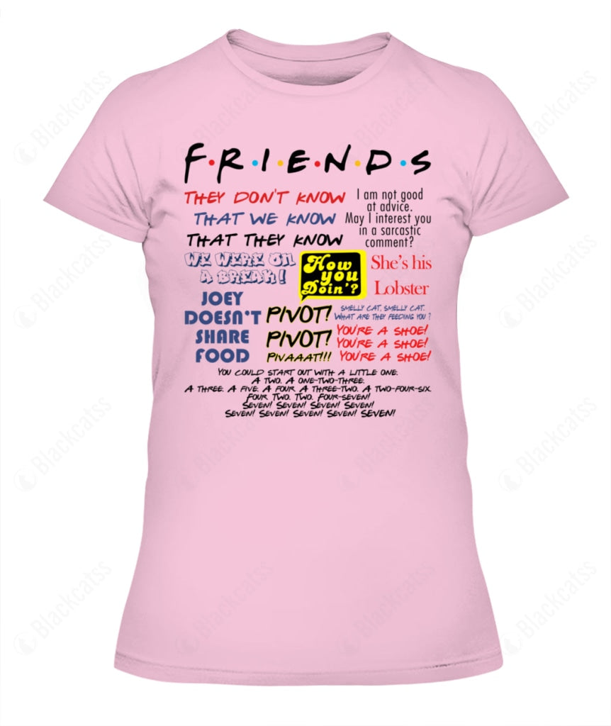 Friends Ironic Lines Custom Graphic T-Shirt - Unisex Classic Fit