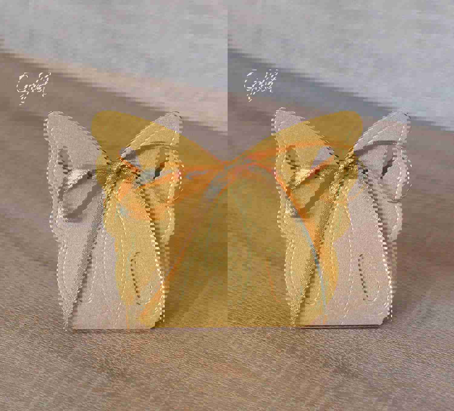40pcs Gold Wedding Favor Boxes - Butterfly Themed Party Gift Boxes