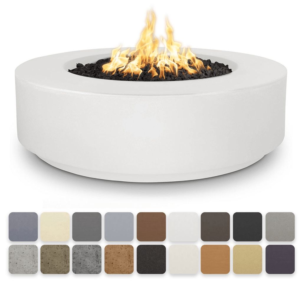 The Outdoor Plus - Occasional Height Florence GFRC Concrete Round Liquid Propane Fire Pit 42