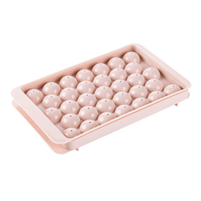 Round Ice Tray - Plastic Ice Cube Mold with Large Capacity