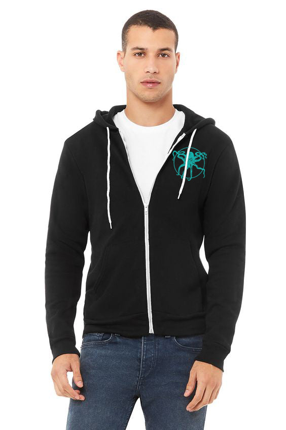 Octopus Kraken Ultra Soft Zip up-Hoodie - Unisex Black