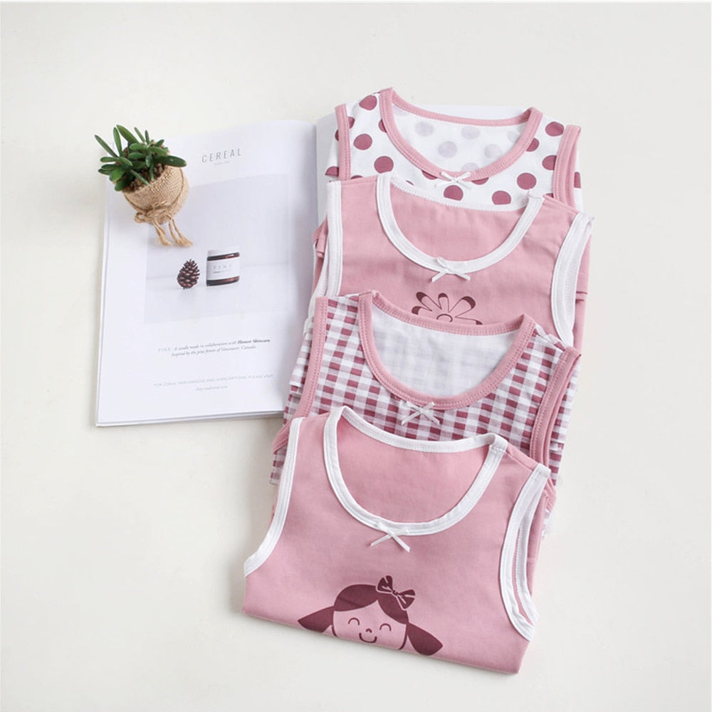 Soft Treatment Comfortable Breathable Girls Crop Tops Kids Cotton Clothing