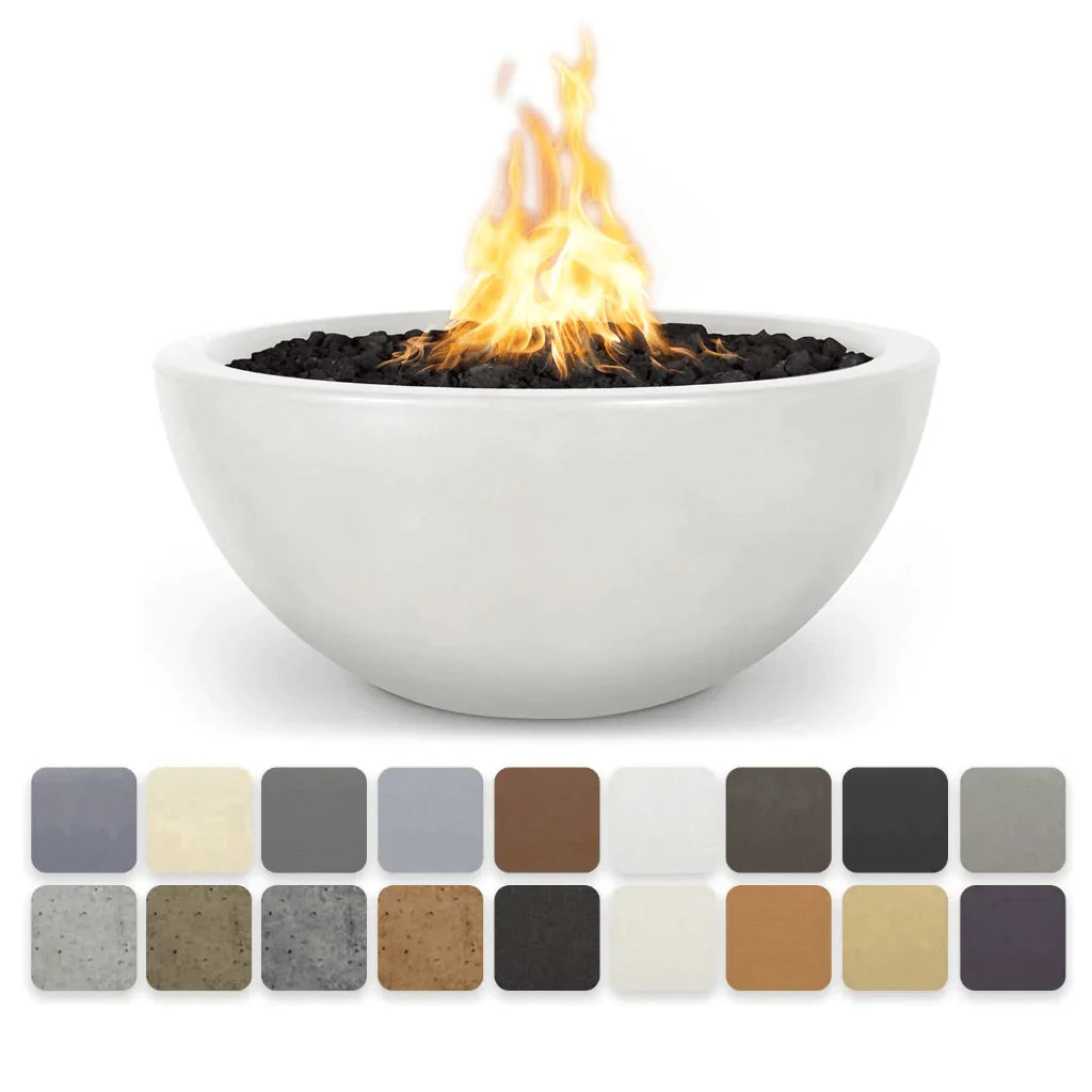 The Outdoor Plus - Luna GFRC Concrete Round Liquid Propane Fire Pit 30