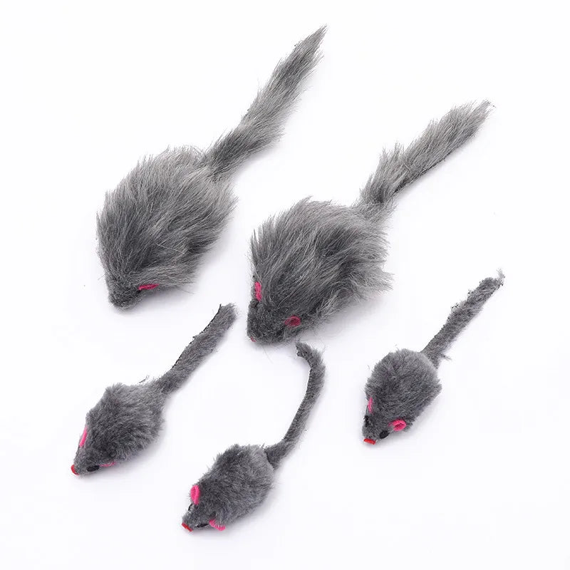 5Pcs Plush Catmint Simulation Mouse Interactive Cat Toy with Catnip for Kittens