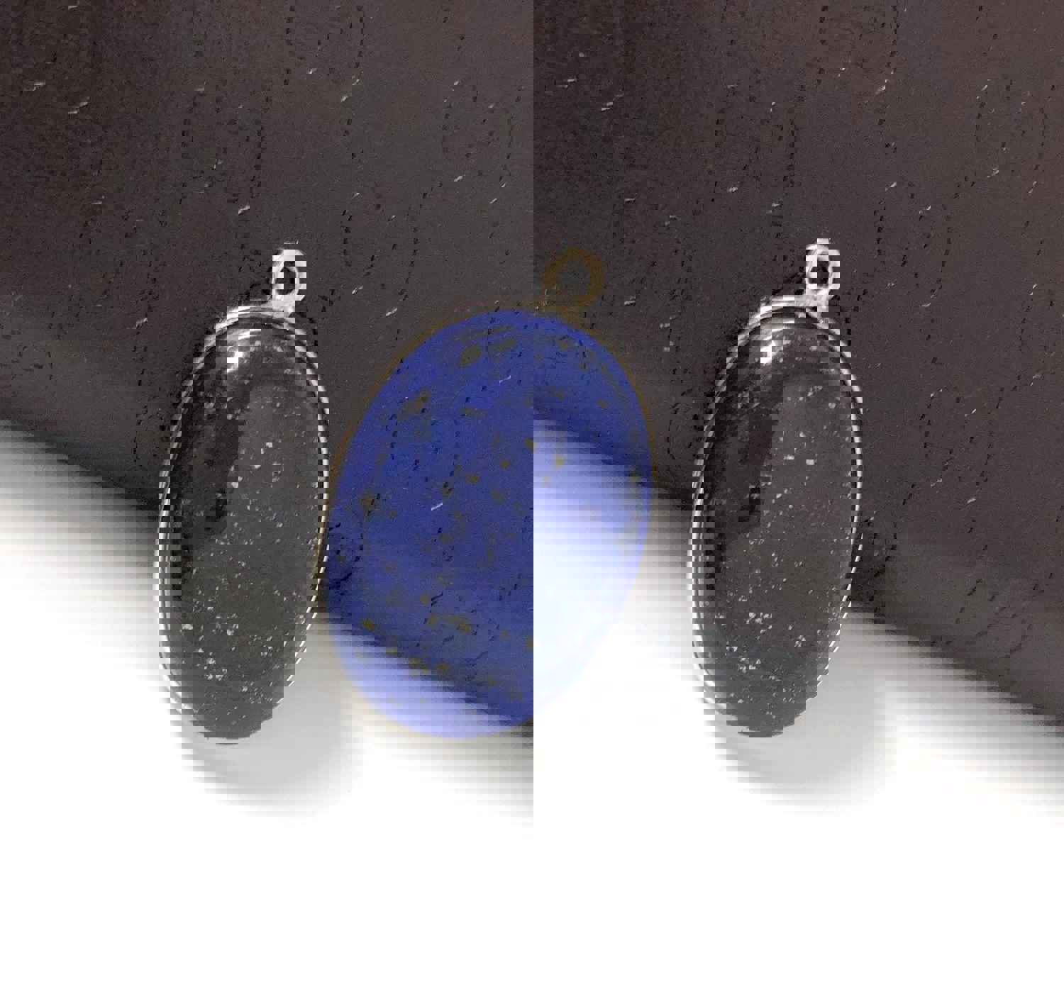 Sterling Silver Lapis Lazuli Charm for DIY Jewelry Making - 26x17x7mm