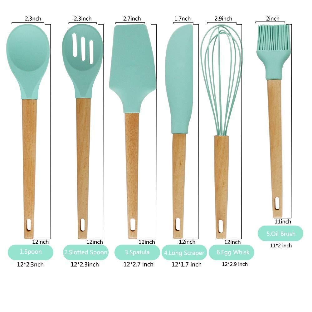 Premium Silicone Baking Utensils Set with Beech Wood Handles (6-Piece)