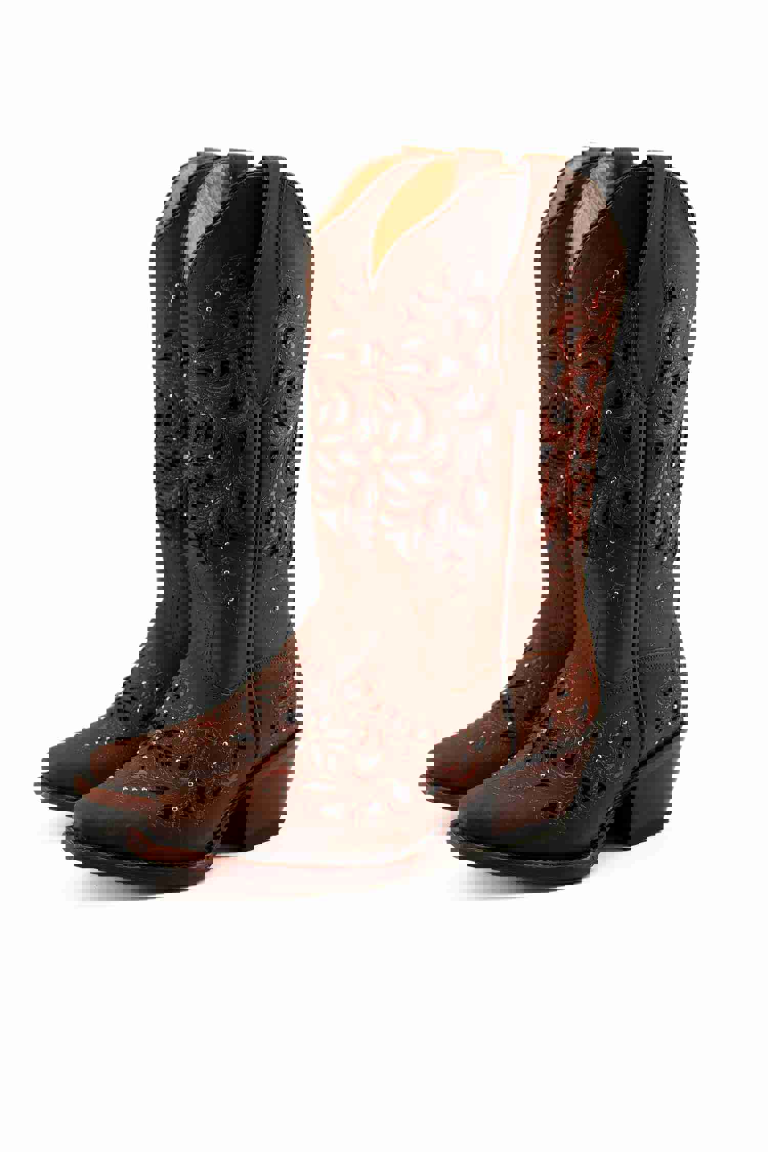 Country Pull Up Cuero Retro Cowgirl Boots