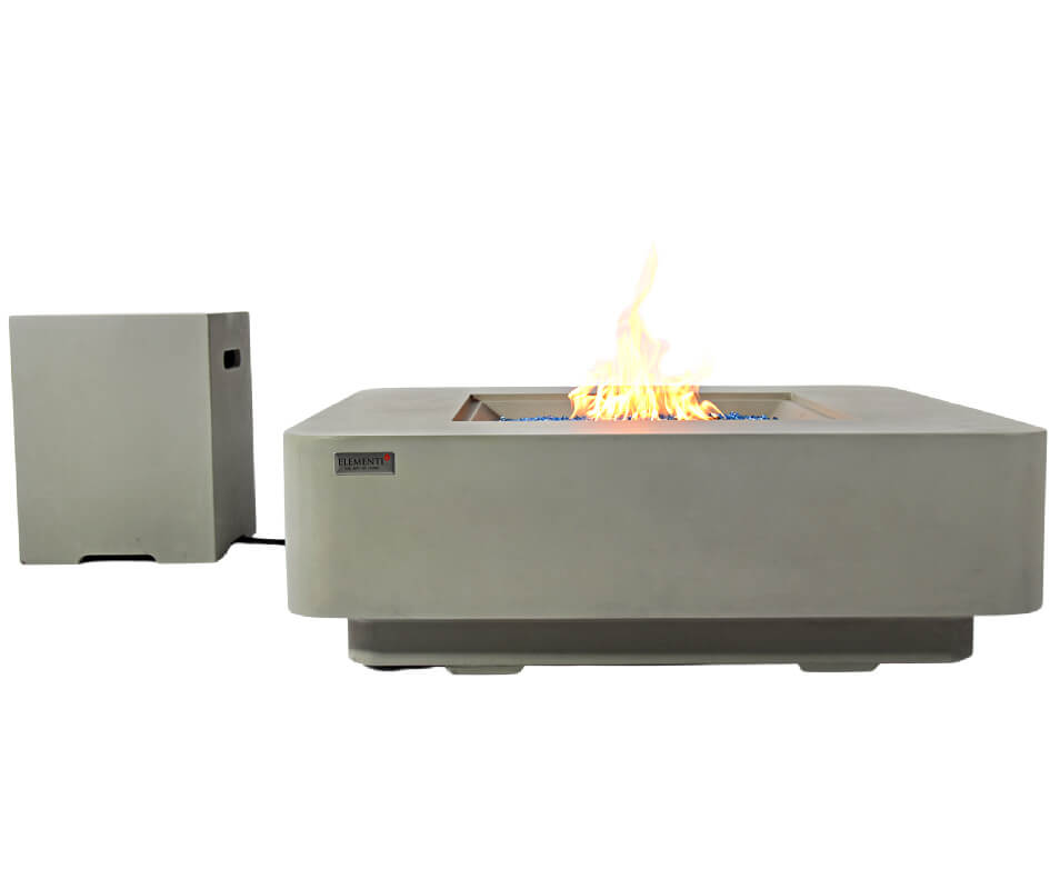Elementi Plus Lucrene Square Concrete Fire Pit Table - OFG419LG