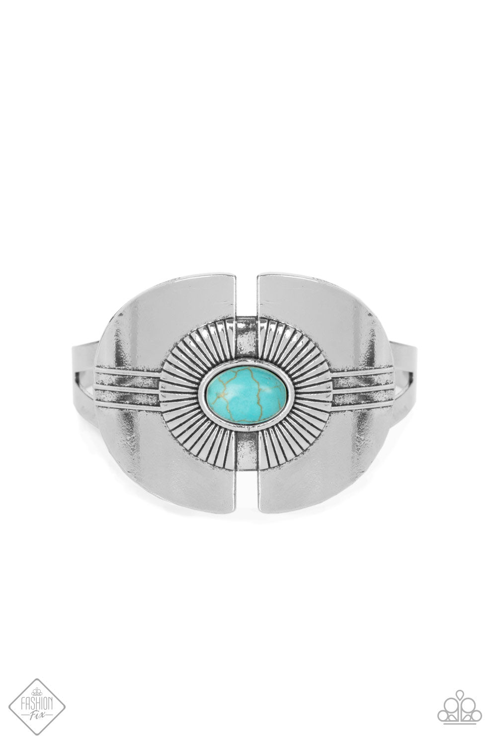 Paparazzi Canyon Couture Blue Turquoise Stone Bracelet - Trend Blend / Fashion Fix Exclusive June 2020
