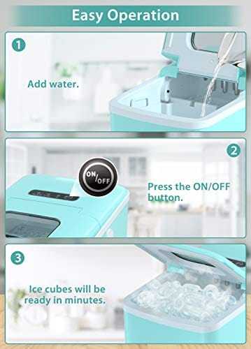 NOVETE Portable Ice Maker Machine for Countertop - Fast Ice-Making, Energy-Saving, 28.7 lbs Daily