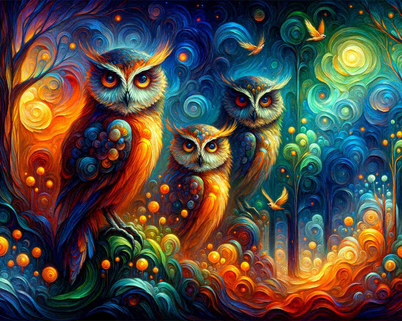 Owls, Art - Paint by Numbers