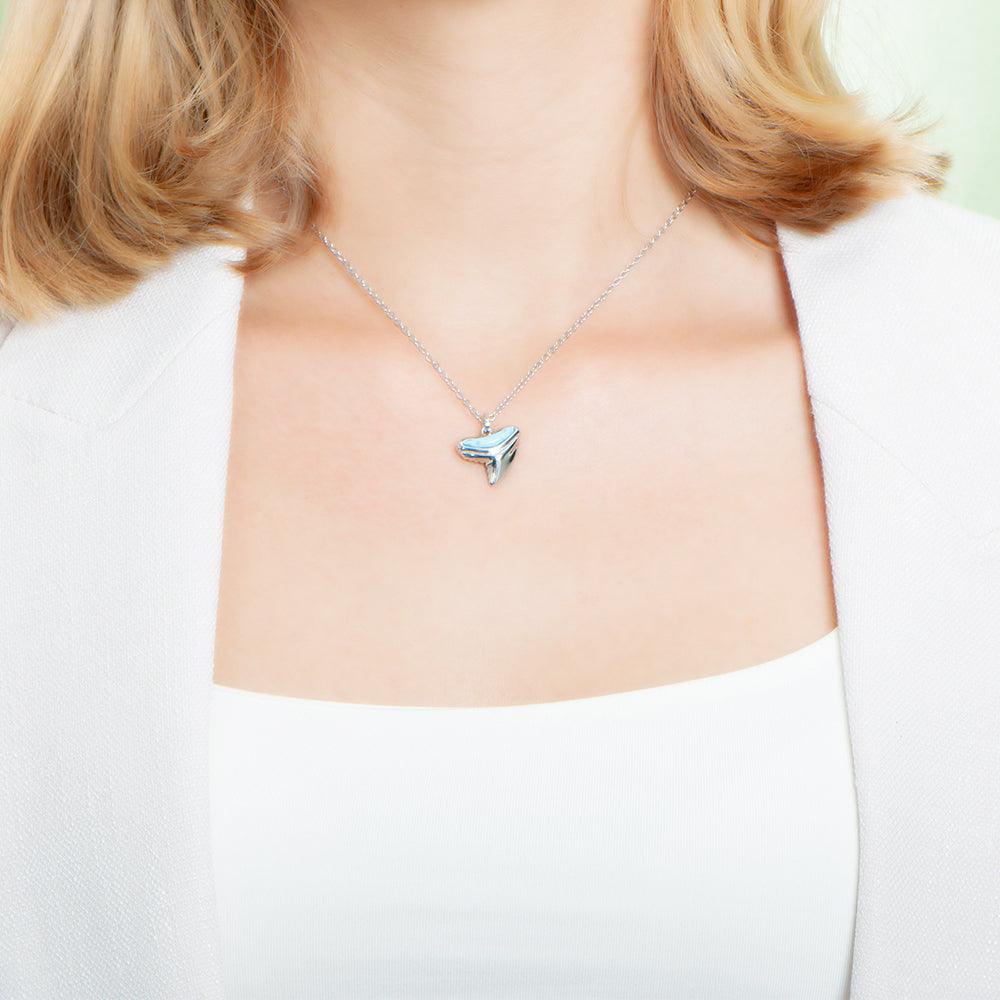 Larimar Shark Tooth Pendant - 925 Sterling Silver with Hand-Selected Gemstone