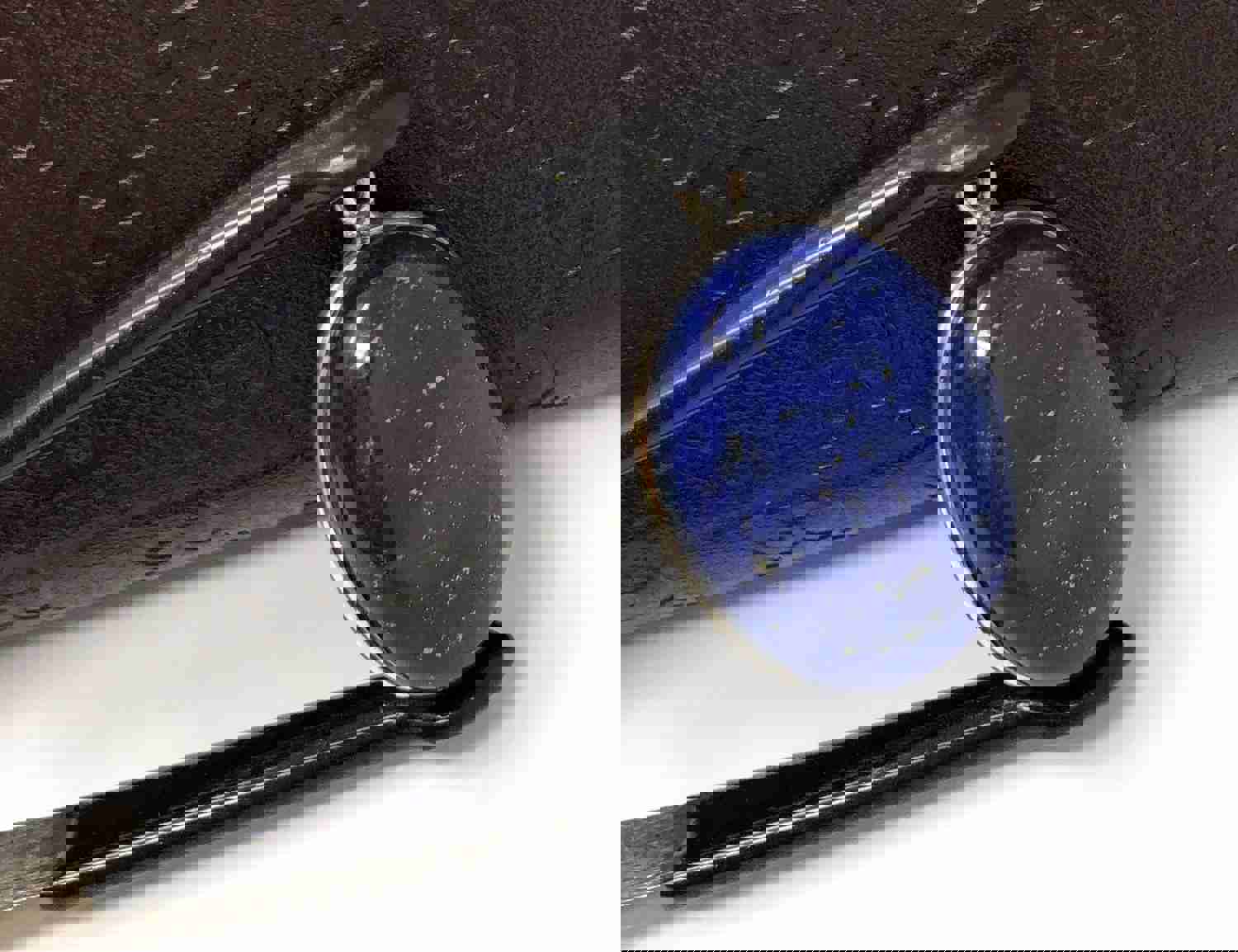 Sterling Silver Lapis Lazuli Charm for DIY Jewelry Making - 26x17x7mm