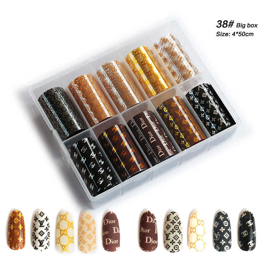 Nail Foil Transfer Sticker Set - 10 Sheets (NEW)