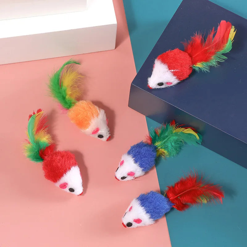 5Pcs Plush Catmint Simulation Mouse Interactive Cat Toy with Catnip for Kittens
